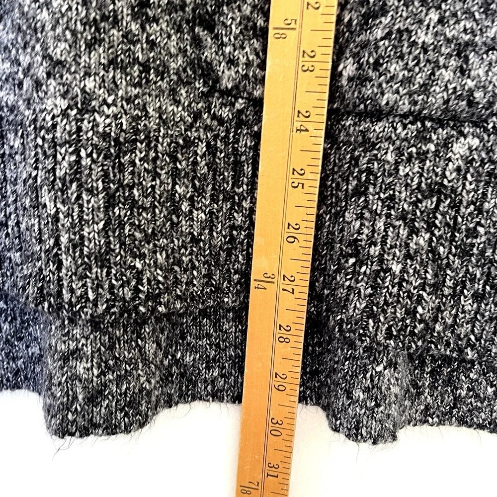 Michael Kors Womens Cowl Neck Sweater Size L Gray Speckled Zip Pockets High‎ Low